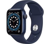 Apple Watch Series 6 (GPS + Cellular, 40mm) - Blue Aluminum Case with Deep Navy Sport Band (Renewed)