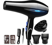 Secador Profesional, Secador Multifunción, Difusor, 2 Modos de Calentamiento, 2 Velocidades Negro - 800 W con Kit