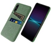 For Sony Xperia 1 IV Cloth Texture Dual Card Slots Well-protected Phone Case Cloth + PC Anti-drop Phone Back Cover