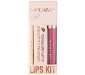 Lápiz Delineador de labios mate, taza antiadherente de larga duración, no se decolora, resistente al agua, terciopelo pigmentado, Kit de brillo de labios, Cosméticos de belleza, maquillaje Gif