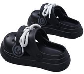 Sandalias de verano para mujer, estilo con cordones, 2 formas de usar, zuecos de plataforma a la moda para parejas, suela gruesa de EVA suave, zapatillas de calle para playa para hombre