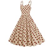 Vintage and Pink Square for Women, Retro Rockabilly Dress with Straps, Cocktail Party 50s & 40s, Flying Dress, Summer Dresses