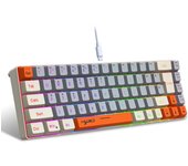 68 Keys Gaming Keyboard USB Wired Portable 20 RGB Backlight Keyboard  3 Colors Keycaps for Windows Laptops Computer