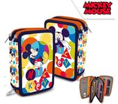 Plumier Mickey, Estuche Colores Triple Mickey de 3 Compartimentos, Licencia Oficial 100%, Color Mix, Kids Euroswan - Kiglam