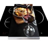 APCym - Tabla deslizante con Ruedas Blanca Vinilada para Robot de Cocina Thermomix, Monsieur Cuisine, Mambo, Aldi, Lidl, Tamaño 60x30cm VINO