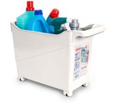 Plastic Forte - Cesta Organizadora con Ruedas Nº 3. Ideal Bajo Fregadero. Hueso