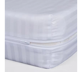 LILI HOME Funda de Colchón Entero con Cremallera - Estampado Flor Azul o Blanco Liso - Tamaños de Cama: 90 / 135 / 150 / 160 / 180 / 200 cm. La funda cubre completamente el colchón, protegiéndolo por todos los lados. La cremallera facilita su colocación y
