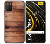 Tumundosmartphone Funda Gel Tpu para Xiaomi POCO M3 / Redmi 9T diseño Madera 02 Dibujos