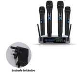 Professional VHF Wireless Microphone System 4 Channel Handheld Karaoke Microphone for Home Party Church Event TV Speaker