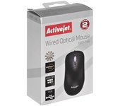 ActiveJet AMY-146 - Ratón (Ambidextro, Óptico, USB, 1000 DPI, Negro)
