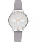 Olivia Burton Reloj Analógico de Cuarzo para mujer con Correa en piel Gris - OB16AM163