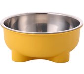 1PC Four-Legged Solid Color Stainless Steel Pet Dog Bowl And Cat Bowl For Indoor And Outdoor Use