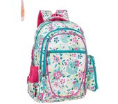 J.S ONDO MOCHILA TIPO TELA PARA MUJER Mochila Escolar Mochila de Viaje Negocios Trabajo Diario Antirrobo Impermeable Grande Mochila Ordenador ESTAMPADO DEL FLORES