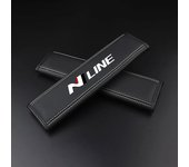 2Pcs Leather Car Seat Belt Shoulder Pad Covers For Hyundai i10 i20 i30 NLine Sonata Tucson Azera Elantra Veloster Kona Santa