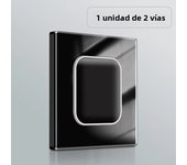 Wallpad 1 2 3 4 Gang Wall Light Switch 1 2 Way Black Glass Impulse Momentary Switch LED Indicator