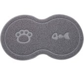 Tapete para Comedero de mascotas, Tapete impermeable y antideslizante de PVC para Gatos y Perros (GRIS)