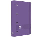 Oxford europeanbinder live & go a4+ carpeta tamaño a4+ con recambio de 100 hojas cuadricula 5x5mm - tapa de plastico polyfoam - cierre con goma - color lila