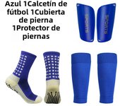 1 Combination set of adhesive point anti slip football socks and leg protection socks Leg Guard Volleyball Running Cycling Sock