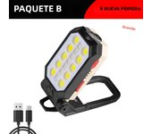 COB Work Light Portable LED Flashlight Adjustable USB Rechargeable Waterproof Camping Lantern Magnet Design With Power Display