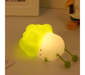 Lámpara de noche para bebé recién nacido, bonita lámpara de noche con forma de brócoli, 3 colores, regulable, recargable por USB, temporizador de 30 minutos
