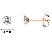 1 Pair Rosegold Tone Stainless Steel Multiple Piercing Small Huggie Hoop Earrings CZ Cartilage Stud Earrings Set for Women