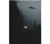 Flying Saucer (UFO) Above A Forest Poster Vintage Black White Photography Canvas Painting Wall Art Picture for Room Home Decor