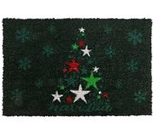 Gerimport Felpudo de Navidad Diseño Estrellas Verde 60x40 Cm - Alta Calidad