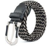 Women Men's Stretch Woven Braided Belt, Golf Casual Jeans Belts, Fashion Elastic Belts, Nylon Work Belts for Pants Shorts