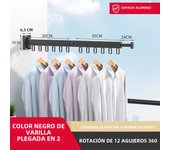 Wall Mount Clothes Drying Rack Foldable 3-Folded Rod Clothes Line Extendable Wall Drying Rack Laundry Hanger Clothes Racks Hange