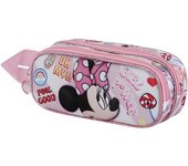 Disney Minnie Mouse Power 3D Double Pencil Case, Pink