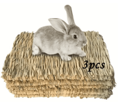 Handmade Woven Rabbit Grass Mat, Hamster Piggy Guinea Pig Hutch Pad, Rabbit Grass Nest, Pet Weaving Bed Mat And Chew Toy