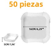 50Pcs Air Fryer Disposable Parchment Paper Liner Oil-proof Paper Tray Non-Stick Baking Mat Air Fryer Accessories SquareRound