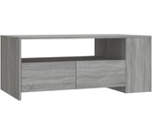 vidaXL Mesa de centro madera de ingeniería 102x55x42 cm Blanco, Gris sonoma, Negro Mesita de Salón o Comedor o Auxiliar Mesa de Café Meuble Salón