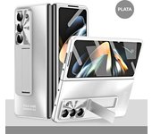 Plating Hinge with Pen 360 Full Screen Protector AG Matte Case for Samsung Galaxy Z Fold 6 5 4 3 5G Shockproof Kickstand Cover