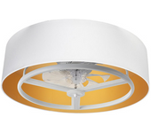 FABRILAMP Ventilador de Techo ANUSKA DC Blanco/oro 8 Aspas 6 Velocidades 60W 5100lm TECNOLOGÍA LED Mando a Distancia