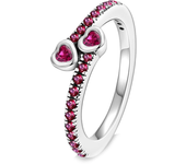 New 925 Silver Ring Zircon Shining Red Bow Ring Original S925 Finger wedding Ring DIY Women Fine Jewelry Gift