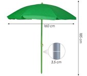 Mediawavestore Sombrilla de Playa TNT Palinuro H185cm Inclinable 8 Varillas Palo de Aluminio