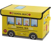 New Large Collapsible Storage Box Cartoon School Bus Foldable Kids Room Toy Box Car Snack Box Home Storage Moisture-proof Box