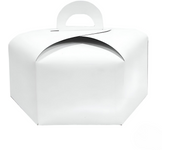 Caja Para Tarta Hexagonal Blanca Con Asa - 27 Cm Ø