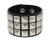 2025 Black Goth Rings Bracelets For Women Punk Emo Spike Rivets PU Leather Bracelet Cuff Bangles Festival Jewelry Party Gift
