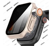 Case For apple watch Apple Watch Series9/8/7/6/5/4 SE 44 45 41 40mm change to Ultra Privacy Tempered Glass Screen Protector case