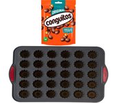 Pack repostería:CONGUITOS NEGROS DOYPACK 220G+Silitop" molde silicona 30 flautas negro rojo