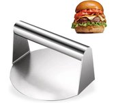 Prensa para hamburguesas de acero inoxidable para deliciosas hamburguesas, hamburguesas, barbacoas, parrilla plana, diámetro de 5,5 pulgadas