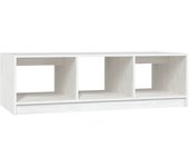 vidaXL Mesa de centro de madera maciza de pino 110x50x34 cm Natural, Blanco, Gris Mesita de Salón o Comedor o Auxiliar Mesa de Café Meuble Salón