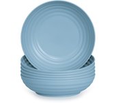 Plastic Forte - Juego de 6 Platos Classic Hondos 22 cm Reutilizables. Ideal Fiestas. Azul