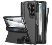 Funda para Samsung Z Fold 6 con soporte para S Pen y soporte oculto, protector de pantalla integrado, bisagra, carcasa rígida a prueba de golpes para Samsung Galaxy Z Fold 6, ranura delgada para S Pen y soporte, color morado