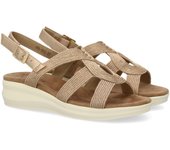 PuntoSalao Sandalias planas cómodas para mujer color champan VR5-1663