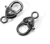 5/10pcs/lot 27x14mm Gold Silver Plated Rhodium Heart Shaped Lobster Clasp Hooks for Necklace&Bracelet Chain DIY Jewelry Making