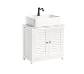 SoBuy Armario para el Debajo del Lavabo con 2 Puertas Blanco L60 x P35 x H58 cm FRG237-W ES