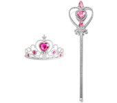 Girls Princess Crown Magic Wand Accessories Party Cosplay Elsa Anna Rhinestone Headband Hair Bands For Kids Hairbands Gifts Toys